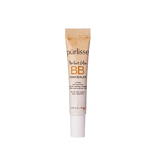 p?rlisse Perfect Glow BB Cream Concealer - Hydrating Under Eye Concealer with Jasmine and Goji & Hawthorn Berry - Oil Free Makeup for Dark Circles, Redness & Fine Lines - Light (0.34 oz)