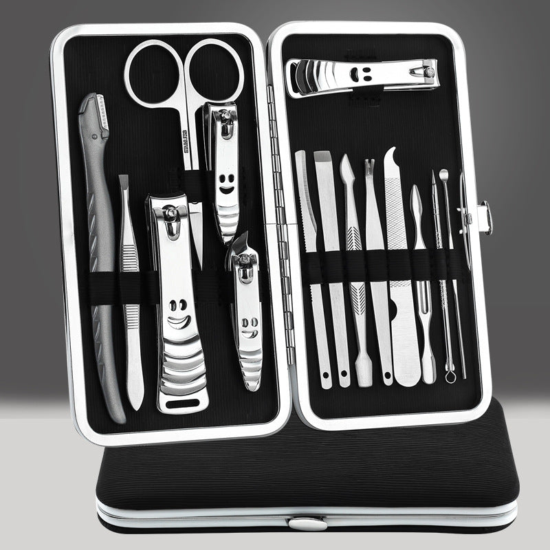 Manicure Tool Set with Nail Clippers and Nail Care Tools - Pink
