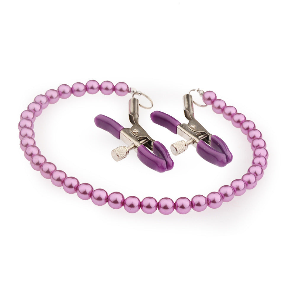 Women’s Fashion Nipple Clamp with Pearl Chain - Adjustable Sensory Toy
