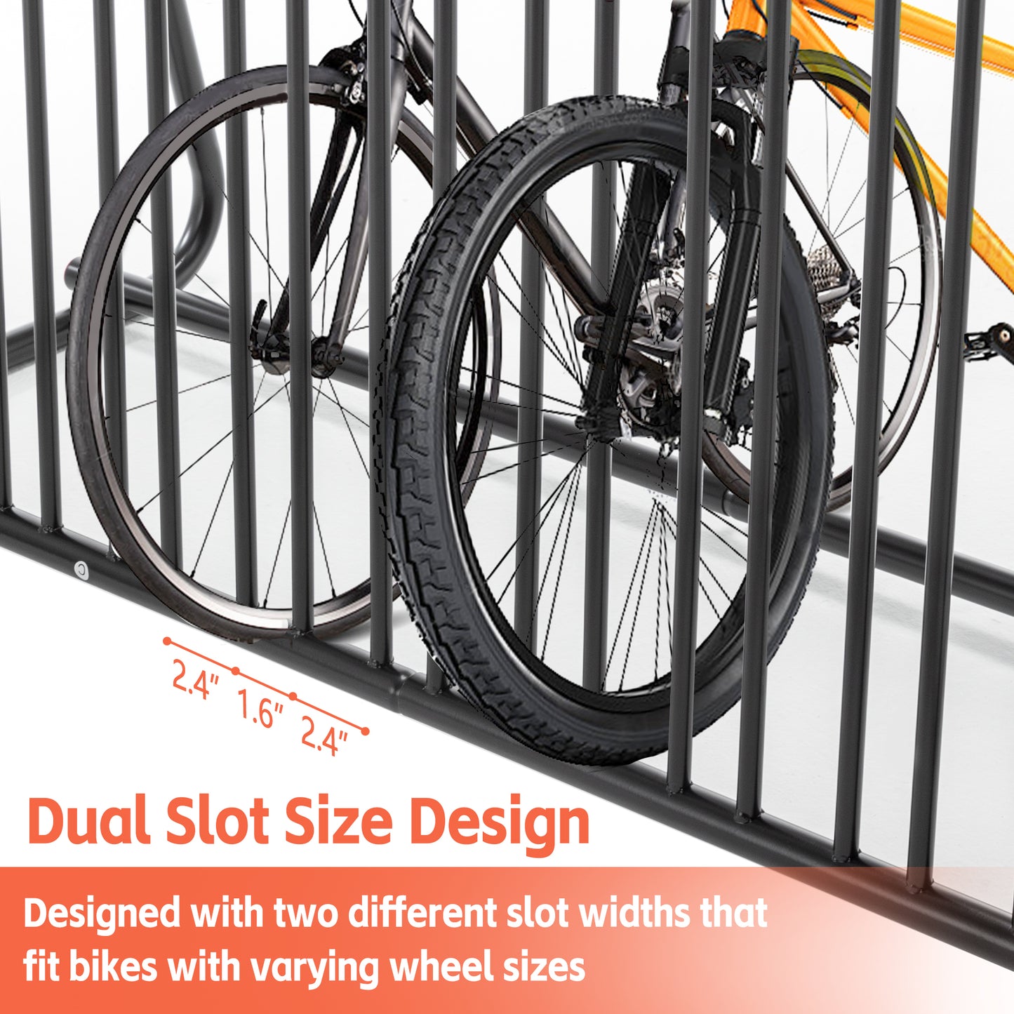 Heavy-Duty Outdoor Bike Rack - Freestanding Steel Storage Stand for 10 Bikes