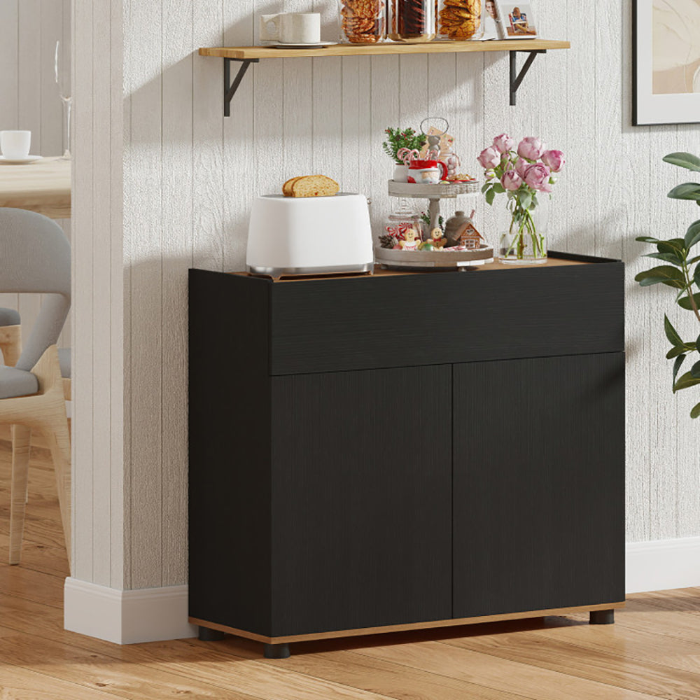 Sideboard Buffet Cabinet With Storage Wooden Kitchen 2 Anti-toppling