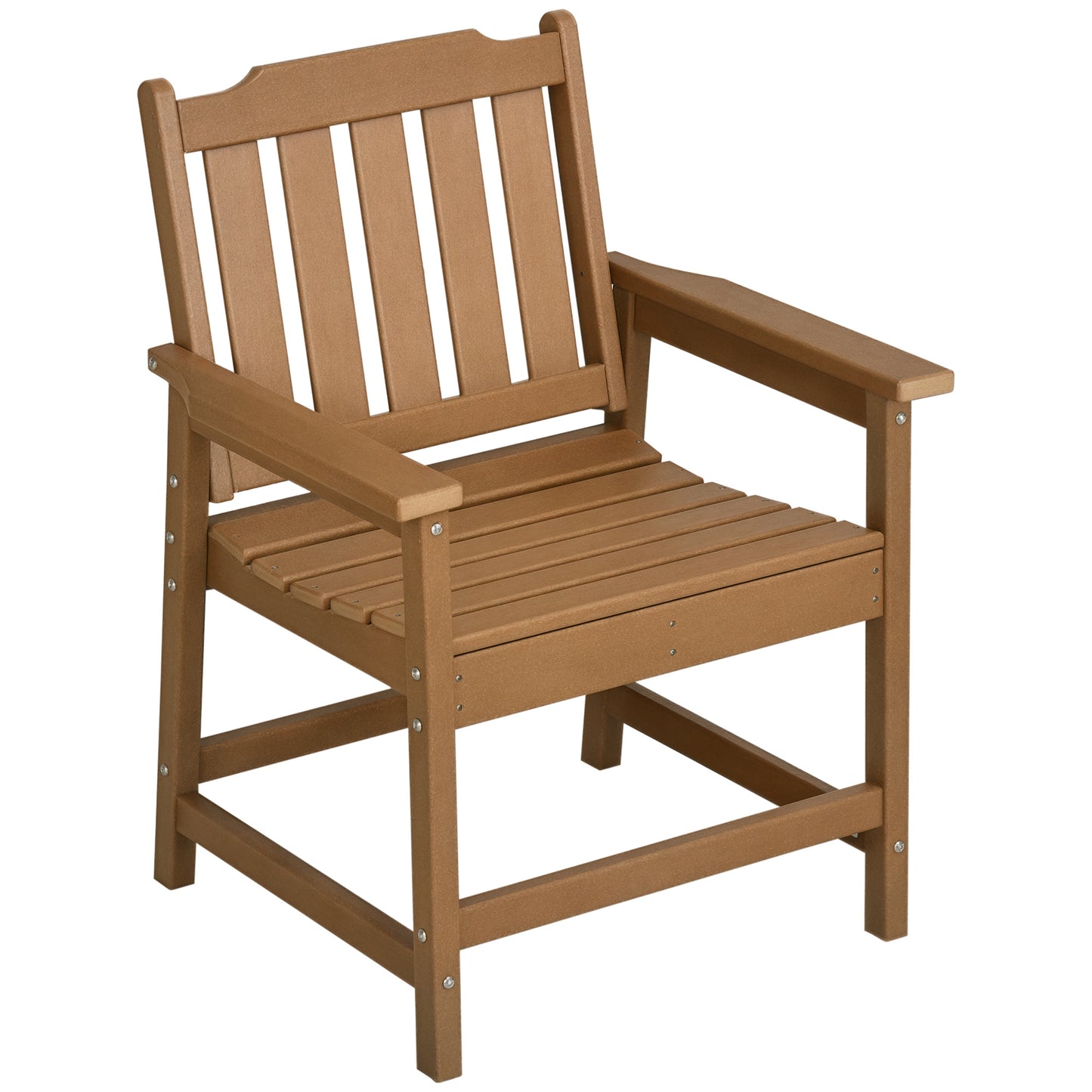 HDPE Outdoor Dining Chair - Heavy Duty, Water-Resistant, Brown