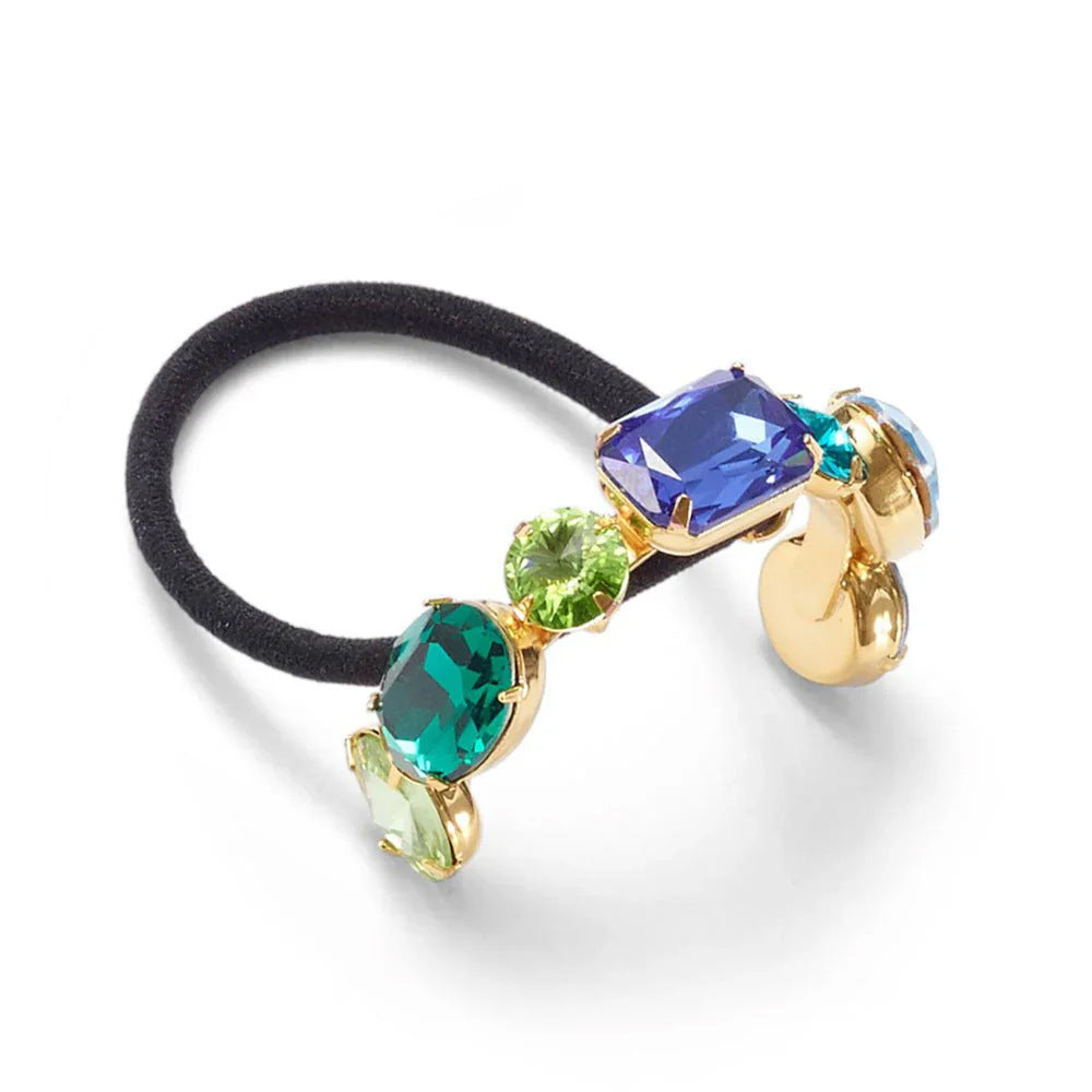 Rhinestone Ponytail Hair Ring - Alloy Hair Tie