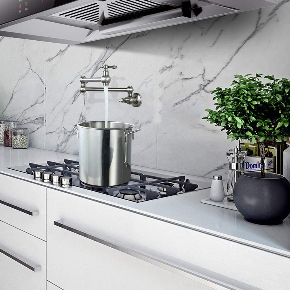 Wall-Mounted Folding Faucet - Brass Pot Filler