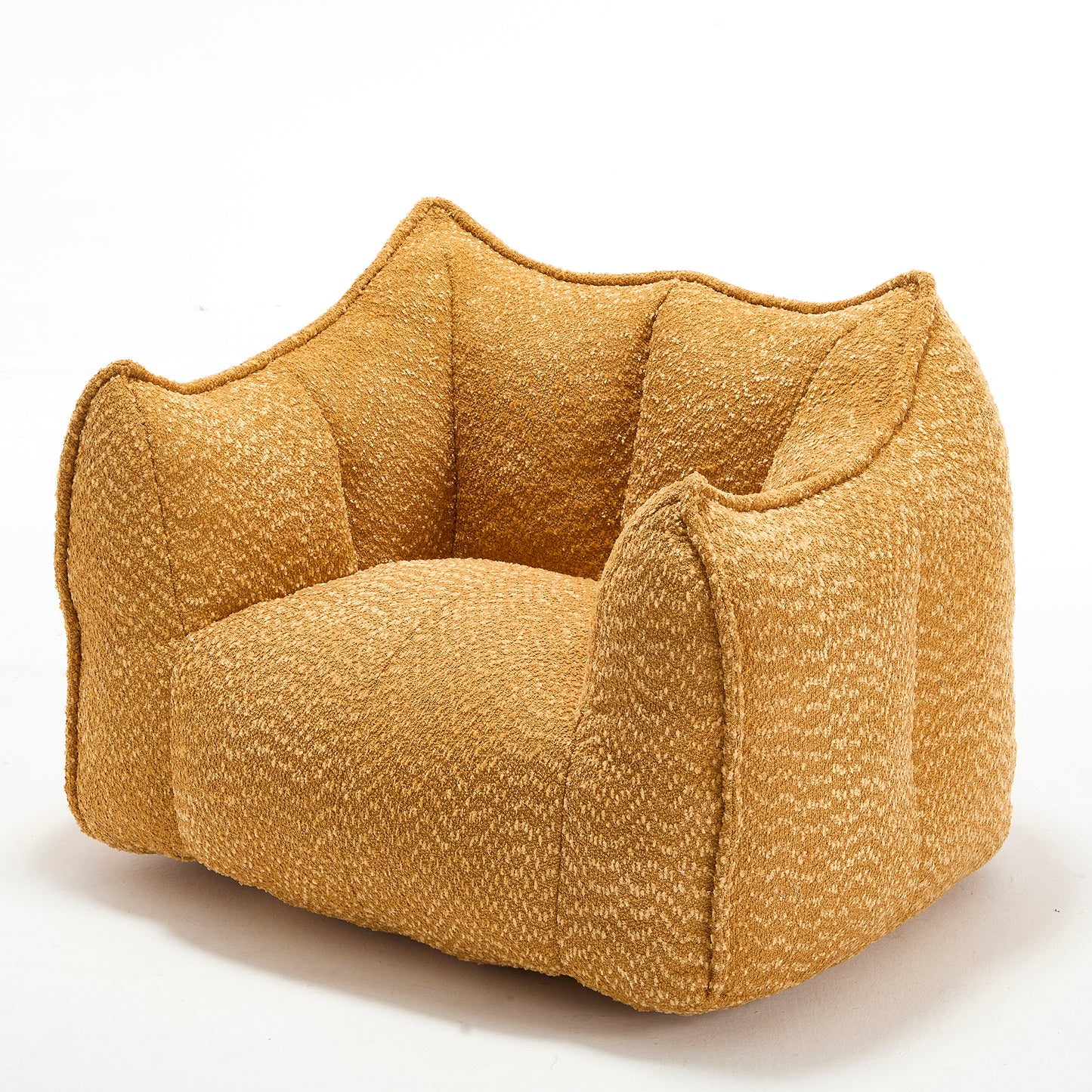 Yellow Chenille Bean Bag Chair - Comfortable Lazy Sofa for Adults