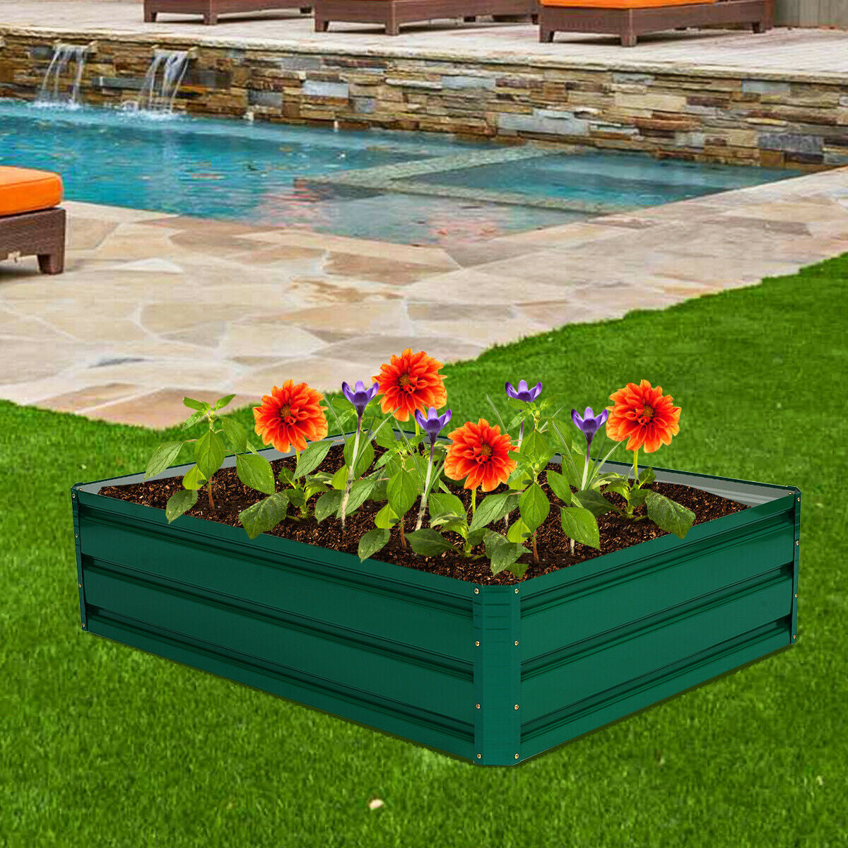 47.5 Inch Raised Garden Bed Planter for Vegetables & Flowers