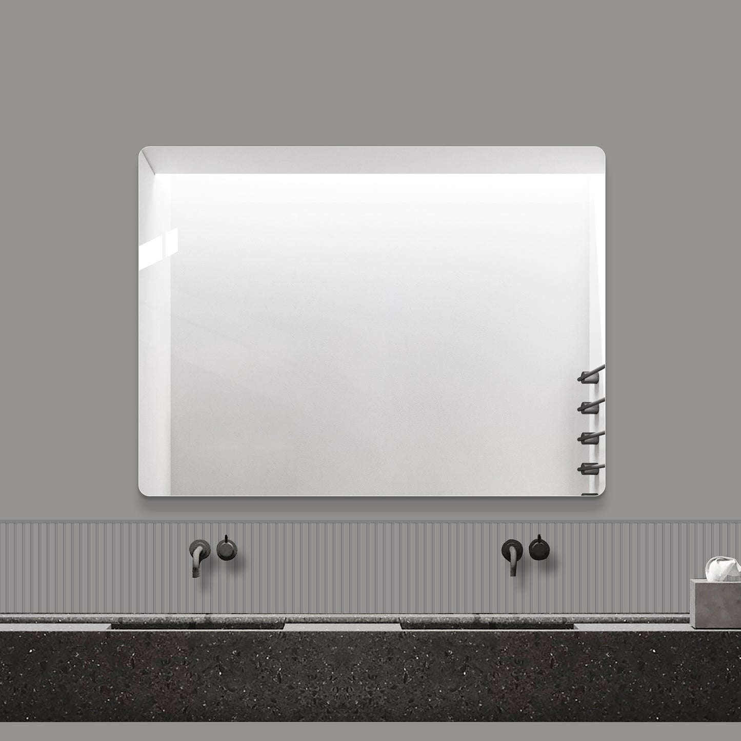 32x24 Inch Frameless Bathroom Vanity Mirror - Clear Glass