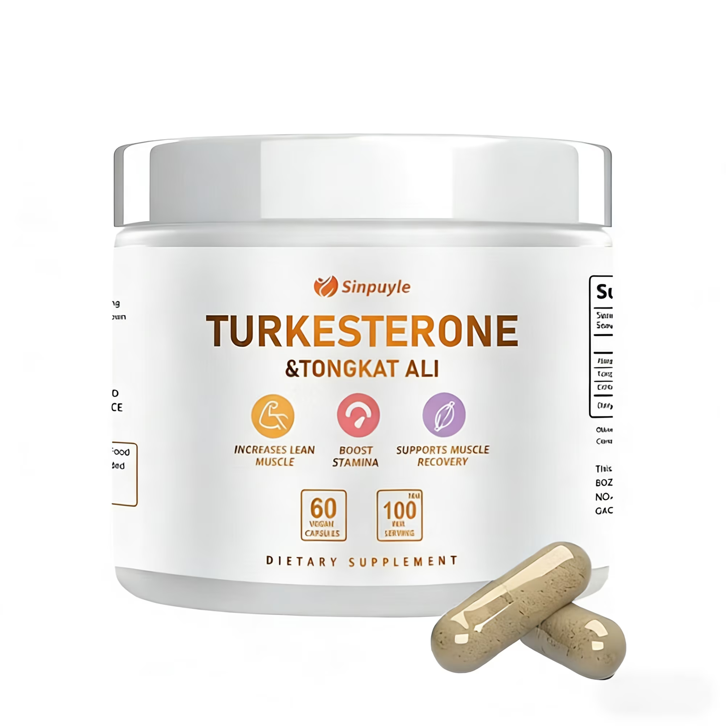 Turkesterone & Tongkat Ali Supplement - 60 Vegan Capsules for Muscle Growth