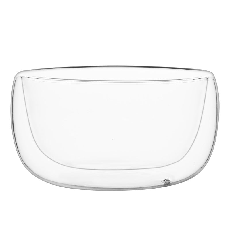 Heat Resistant Double Layer Glass Bowl 300ml for Salad and Kitchen Use