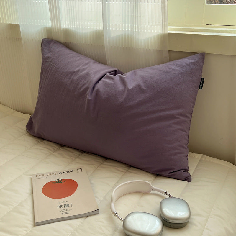 Cotton Pillowcase Solid Color Washable Bed Pillow Cover Home Decor