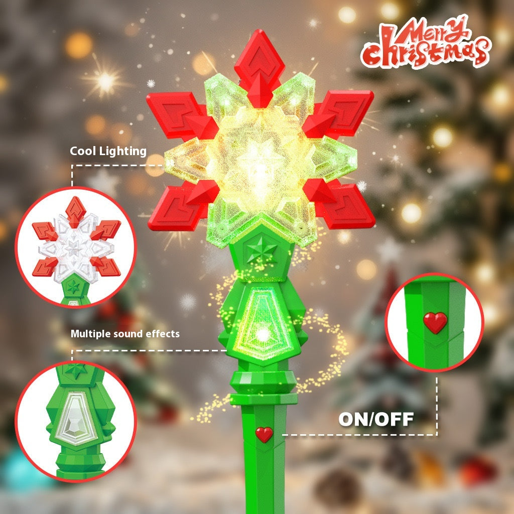 Luminous Christmas Snowflake Stick Toy for Kids - Holiday Decor & Party Supplies