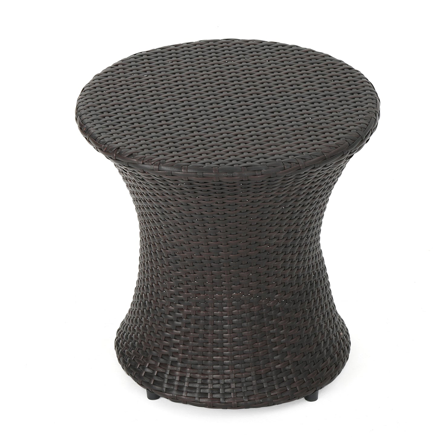 19" Kono Hourglass End Table - Brown Multi Wicker