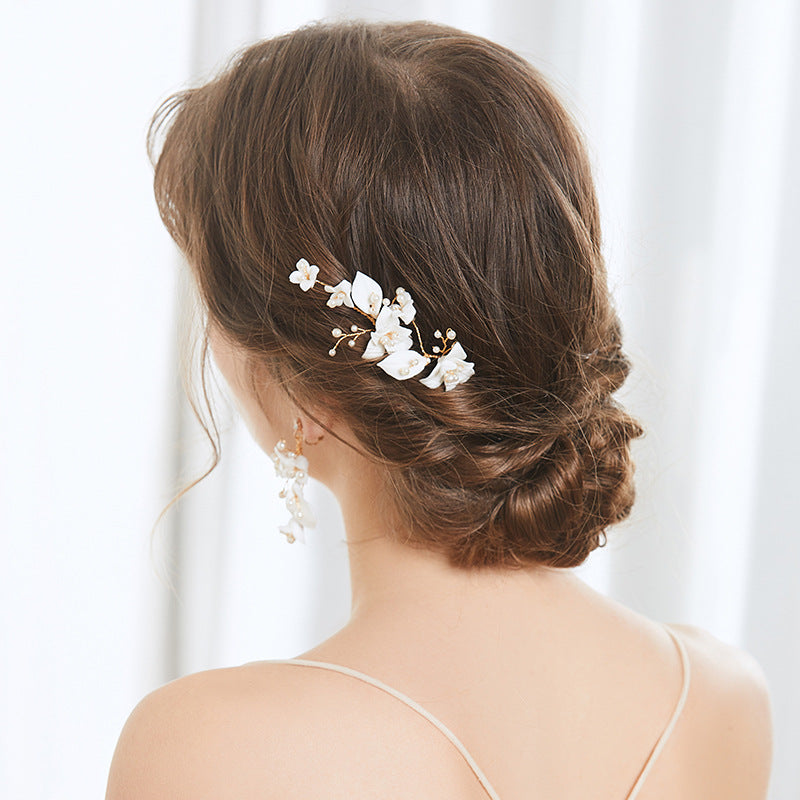 Flower Rhinestone Hair Comb for Weddings