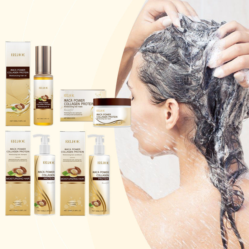 EELHOE Collagen Hair Care Set - Shampoo, Conditioner, Hair Mask & Oil