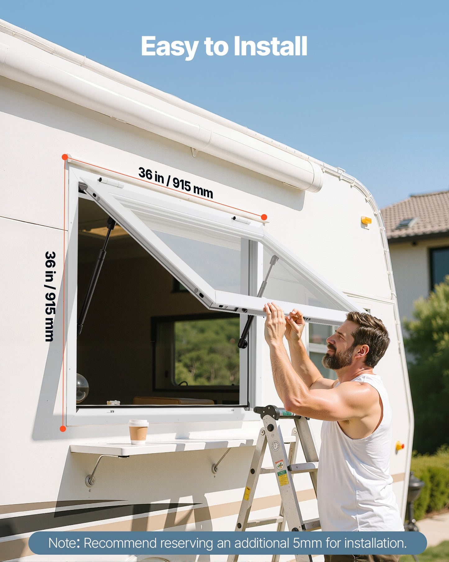 36x36 Inch Concession Window Awning for Food Trucks