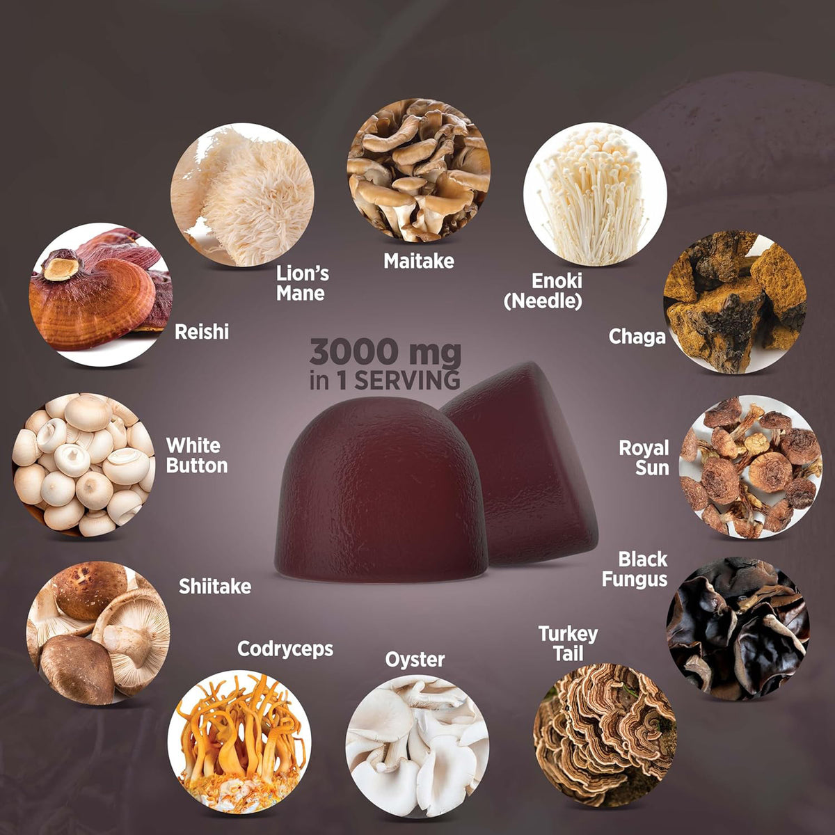 Mushroom Jelly Gummy 60 Tablets