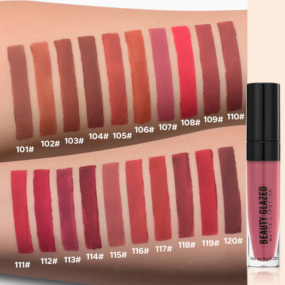 Large Capacity Waterproof Non-Stick Lipstick - 8ml Velvet Matte Lip Gloss for Dry Skin
