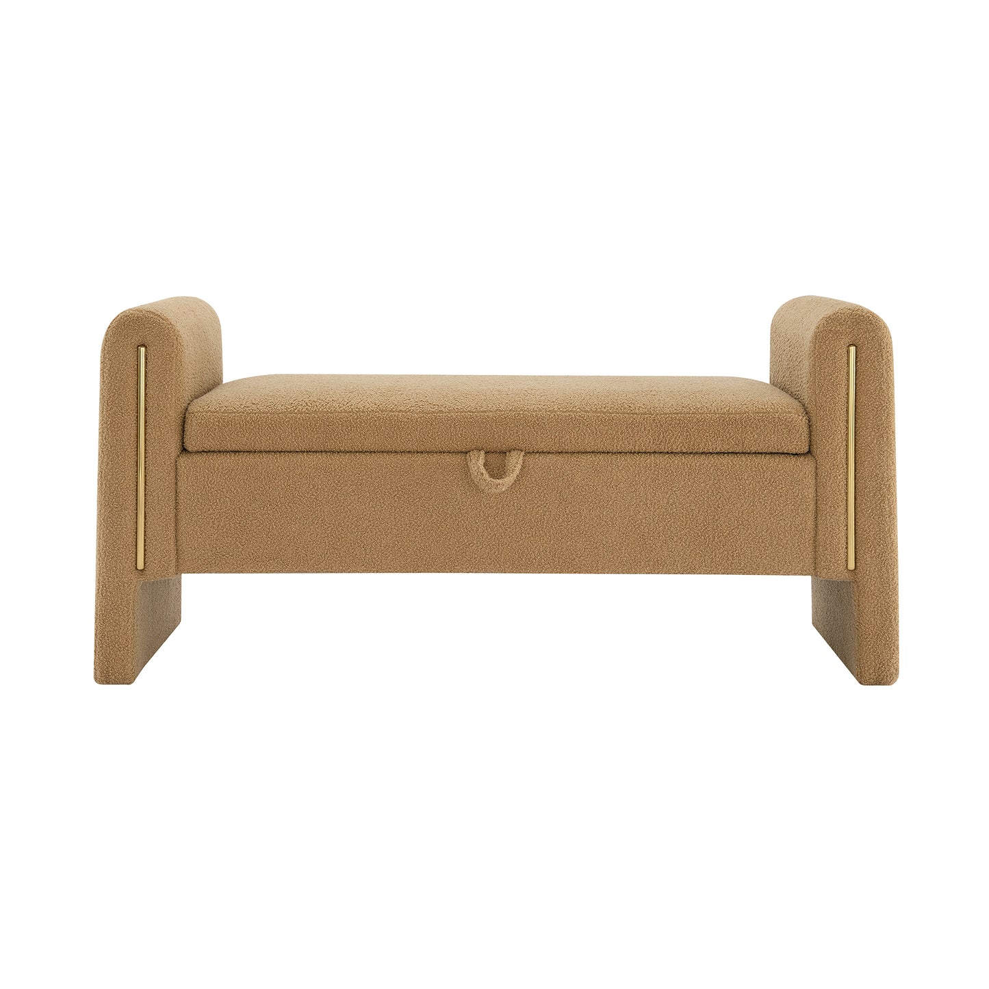 Modern Teddy Bed End Bench With Arms And Storage,Upholstered Large