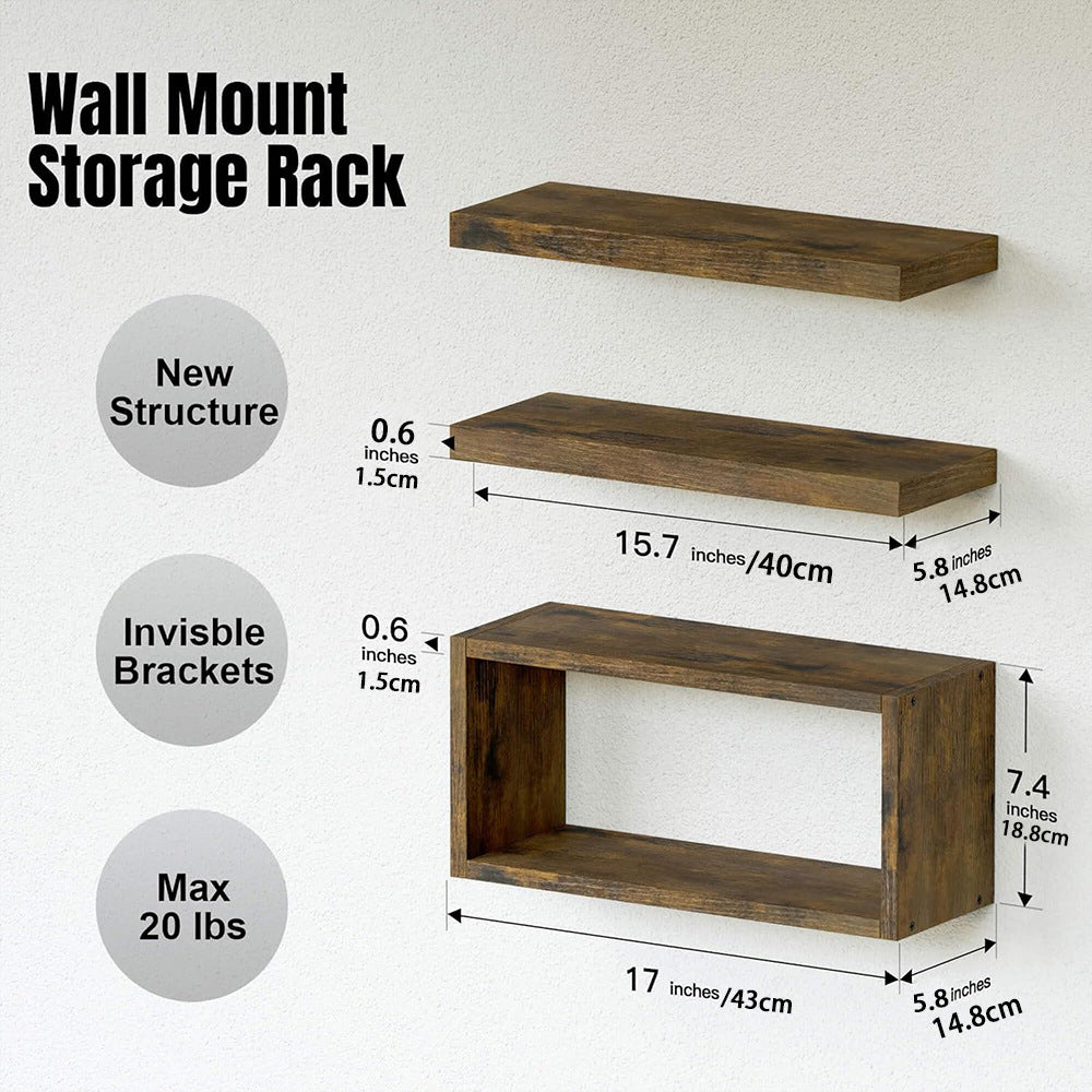 Multi-functional Wall-mounted Bathroom Shelf - Wooden, 3-Layer Storage Organizer