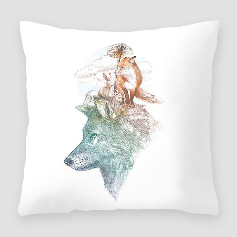 Cartoon Peach Skin Velvet Pillow Cover for Sofa & Living Room - Multiple Colors