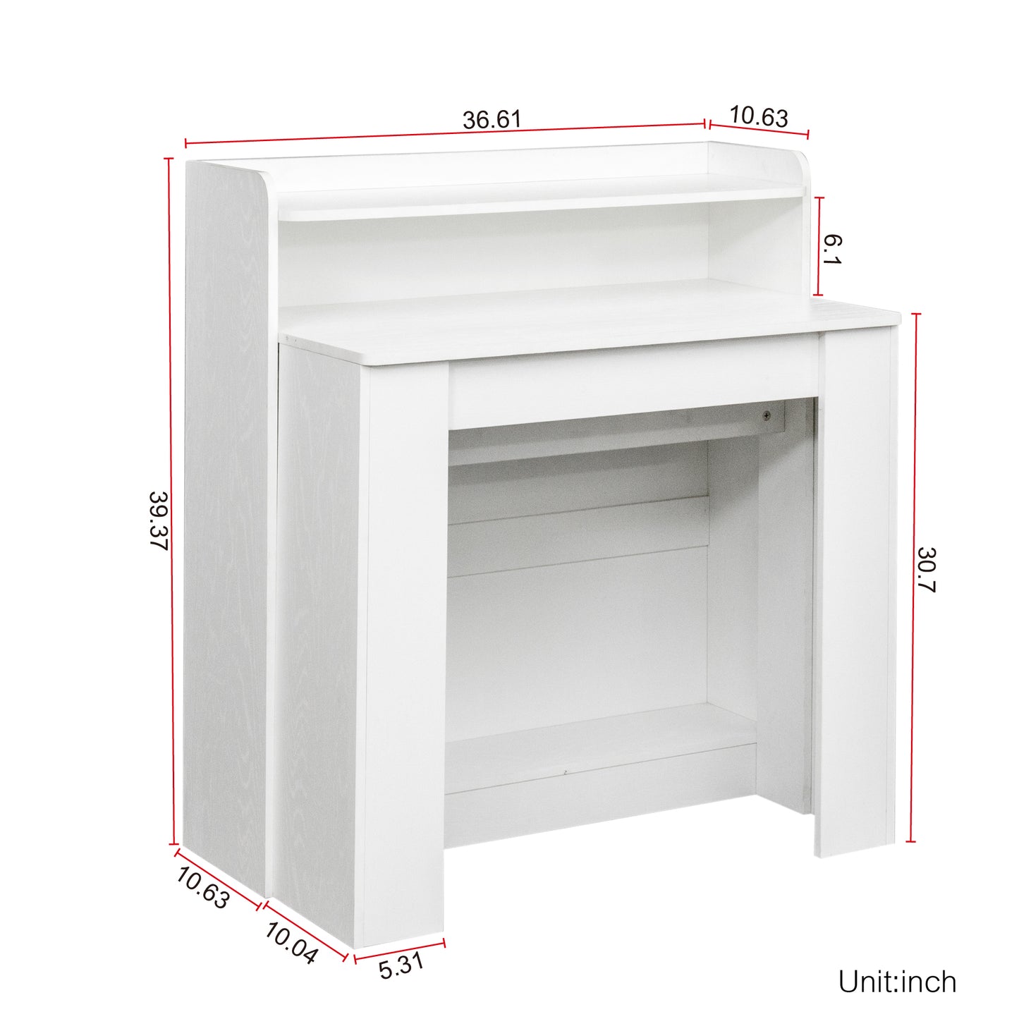 Modern White Extendable Dining Table with Storage