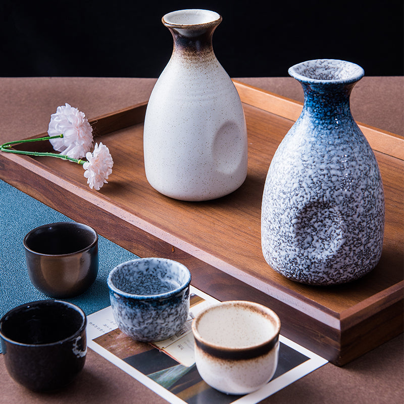 Japanese Style Ceramic Wine Glass and Sake Jug Set - Creative Home Barware