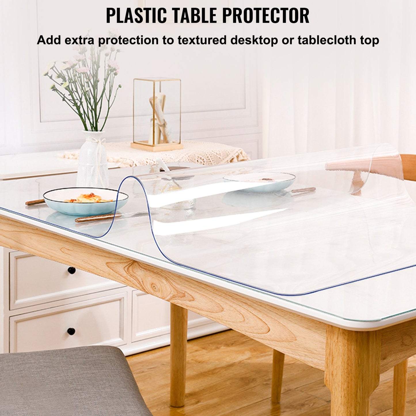Clear Table Cover Protector - 42x96 Inch PVC Table Pads