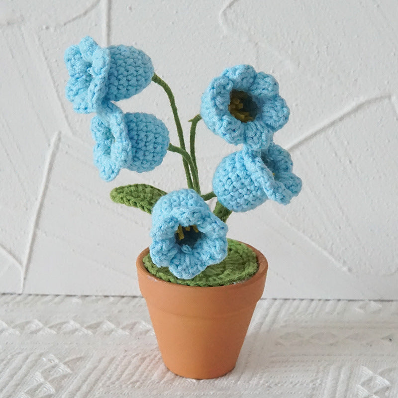 Mini Potted Artificial Flowers - Hand Woven Home Decor, All Colors