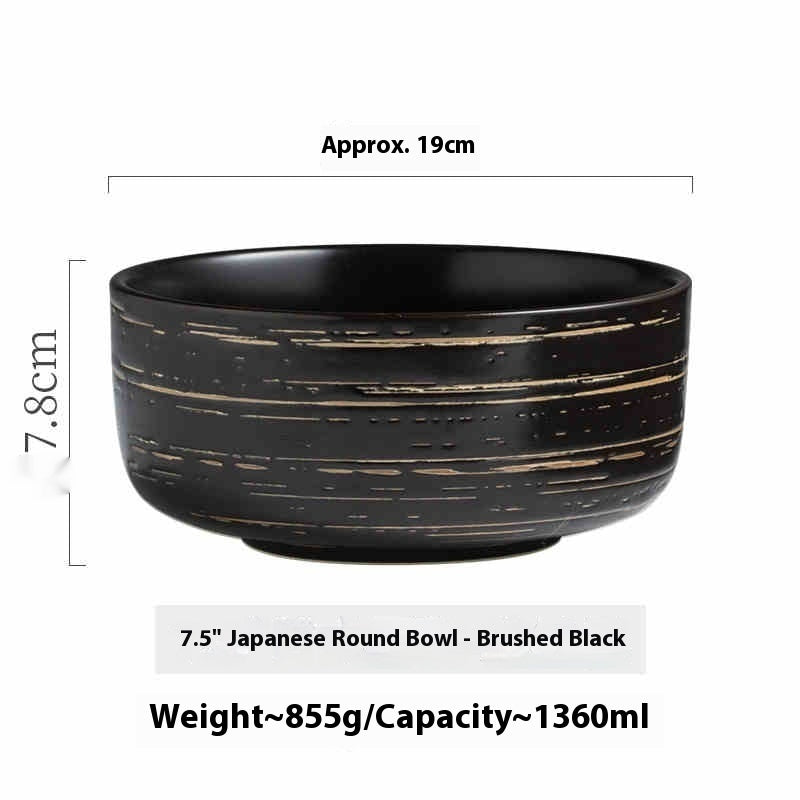 Large Capacity Ceramic Fruit Salad Bowl - Round Kitchen Tableware, Multiple Colors
