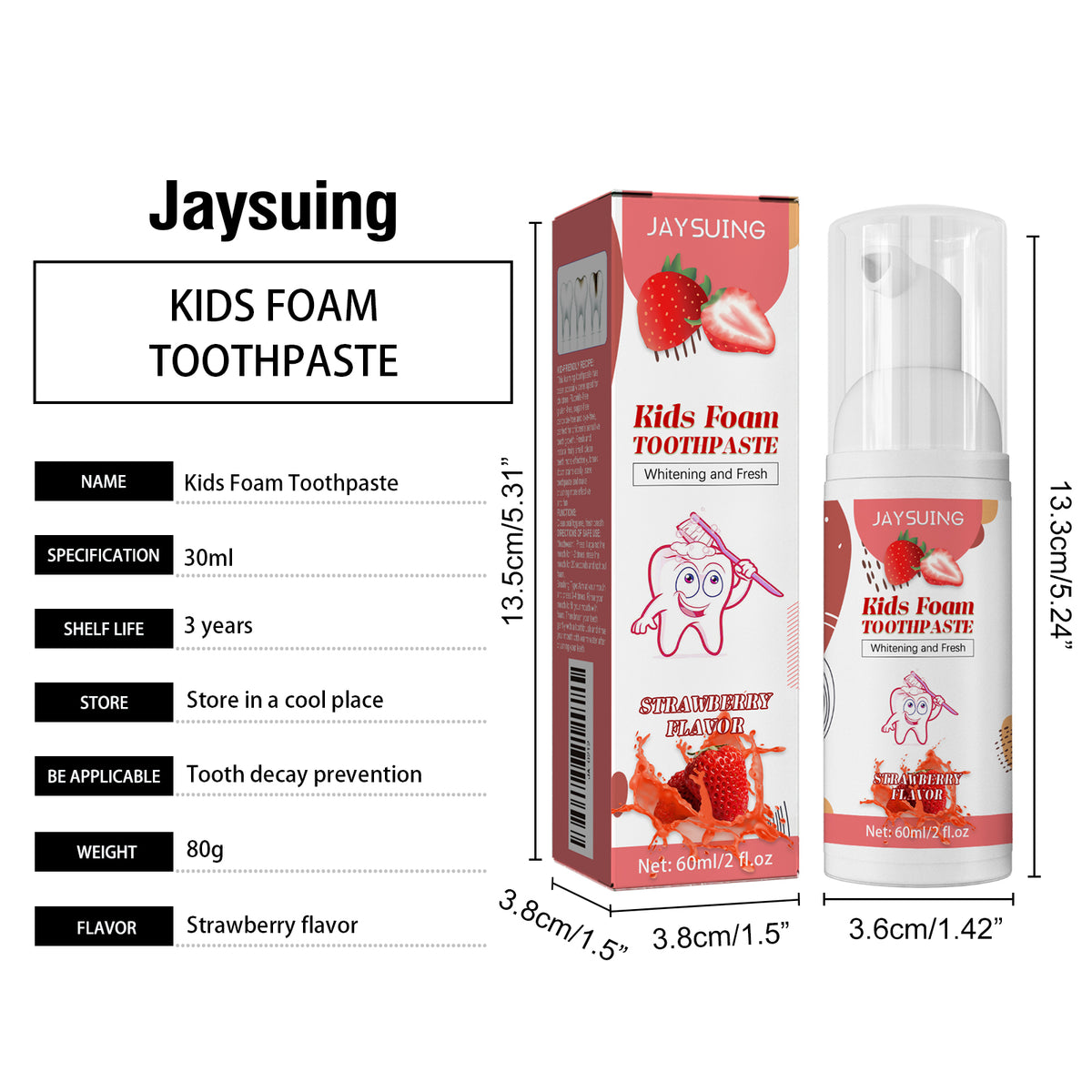 Children's Strawberry Foam Toothpaste 60ml