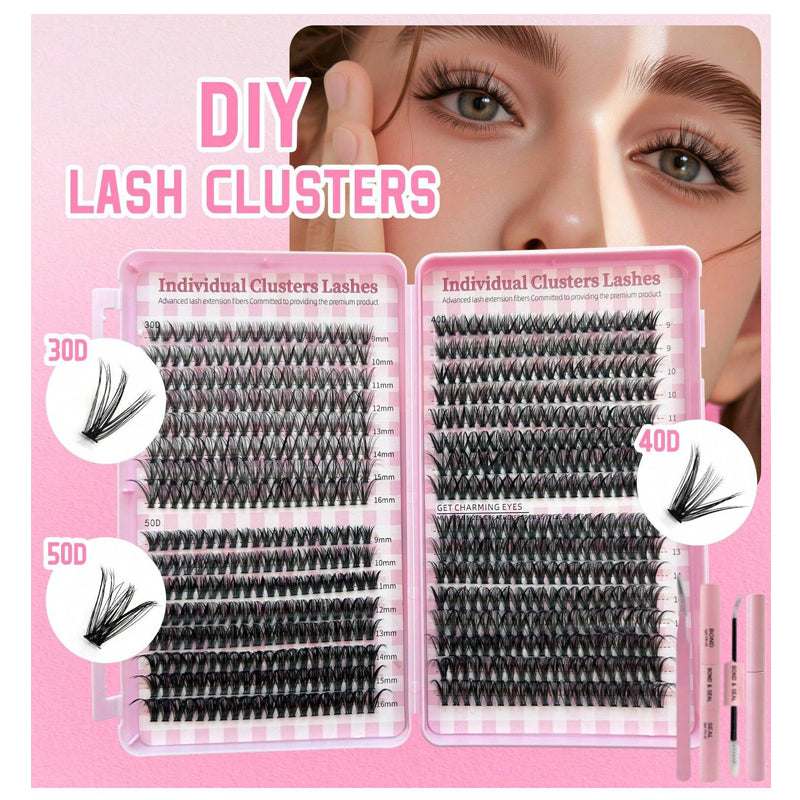 DIY Cluster Eyelash Extension Kit - 4-Piece Professional Lash Set