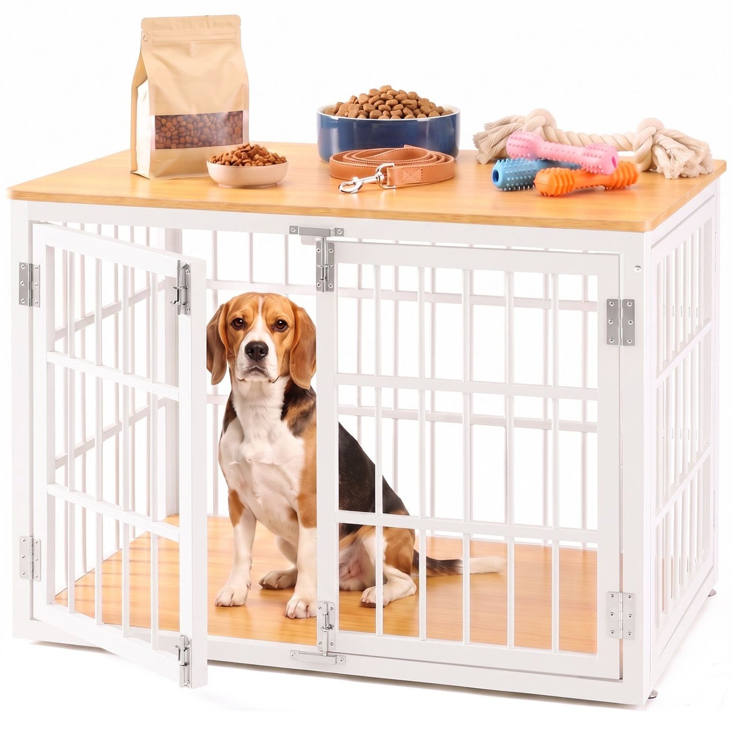 Heavy Duty Wooden Dog Crate Furniture with Locking Door for Large & Medium Dogs