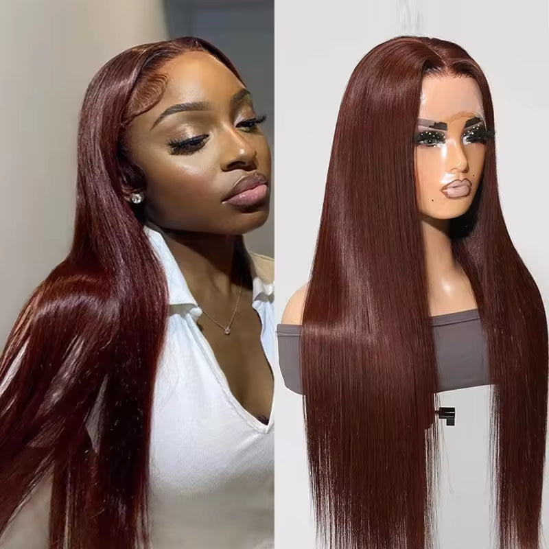 13x4 HD Lace Front Human Hair Wig - Natural Brown Brazilian Virgin Hair