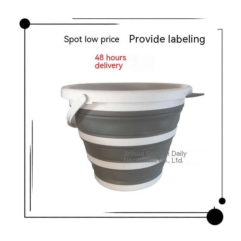 10L Plastic Folding Bucket for Household, Garden & Fishing Use
