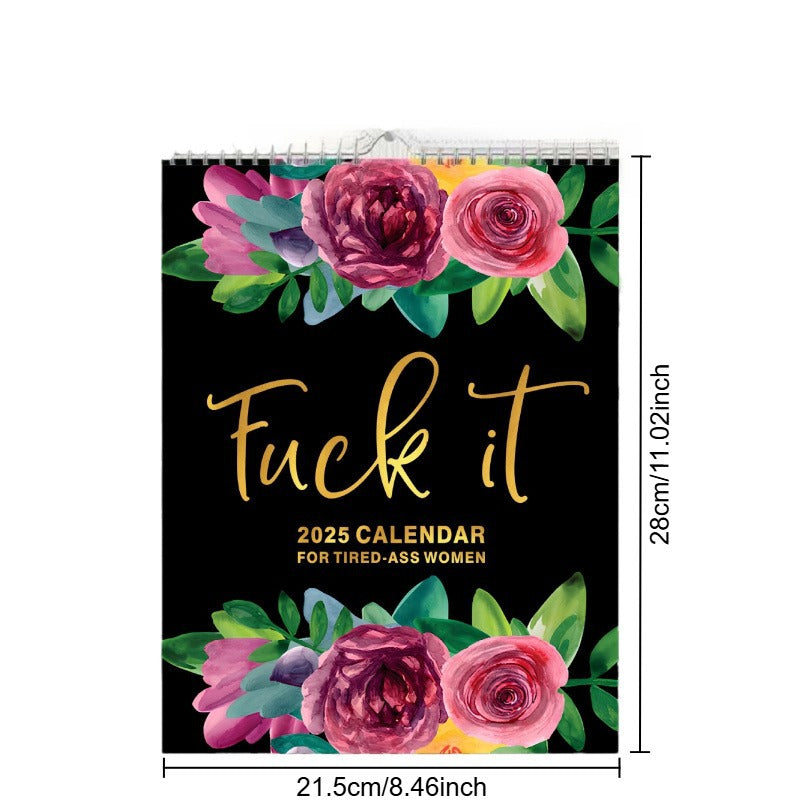 Tired Female Flower Calendar Wall Decor for Living Room - 2025 Design