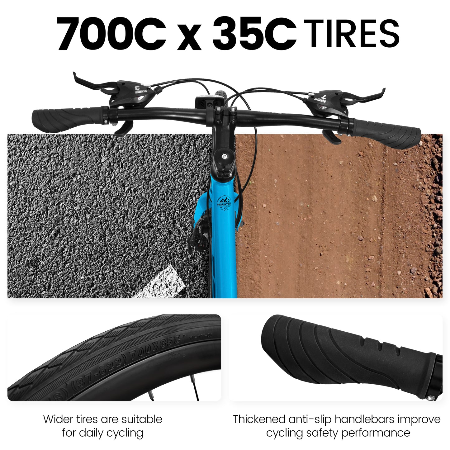 700C Road Bike with Aluminum Alloy Wheels & 21-Speed Gear System