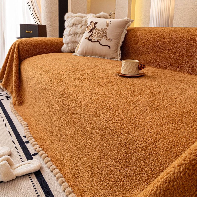 Thickened Lambswool Sofa Cover - Wrinkle-Resistant & Dust-Proof
