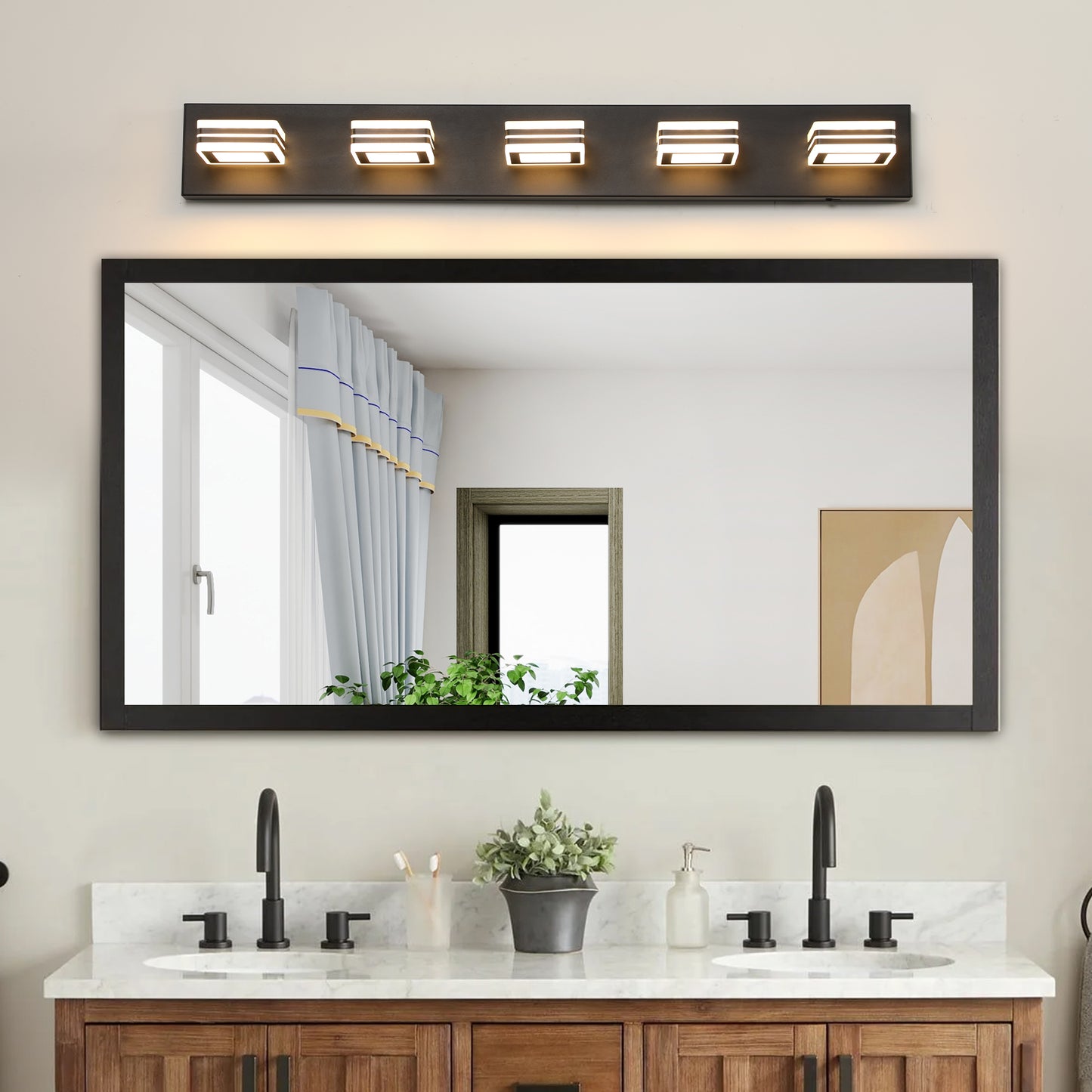 5-Light LED Vanity Light Fixture - Dimmable & Energy Efficient