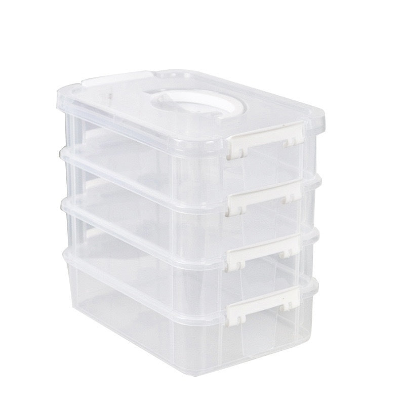 Portable Divided Drawer Storage Organizer for Household Use - White & Green