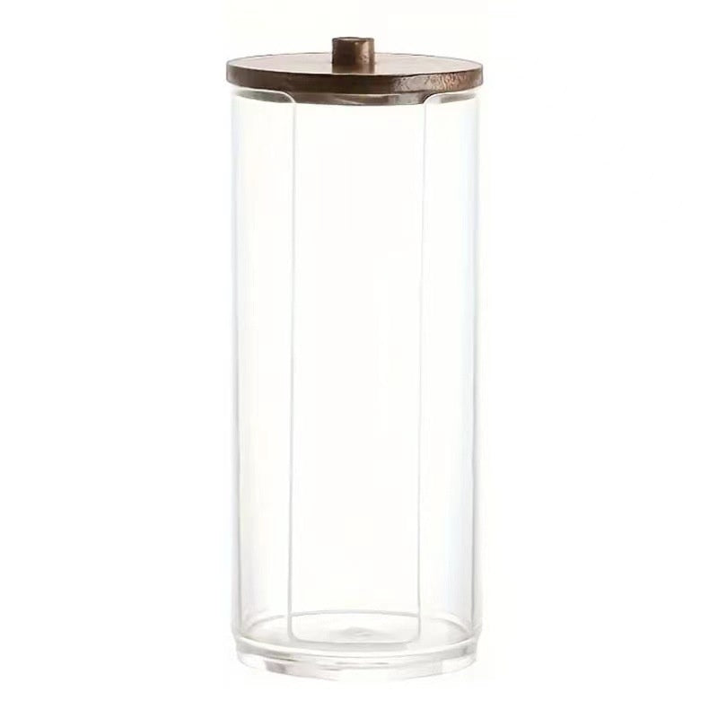Plastic Jewelry Storage Box with Wooden Lid Waterproof Dustproof Organizer