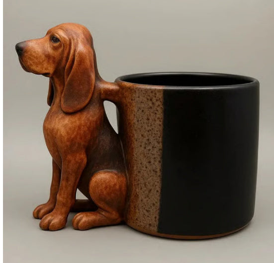 Resin Dachshund Mug - Animal-shaped Modern Ceramic Coffee Cup, Household Decor