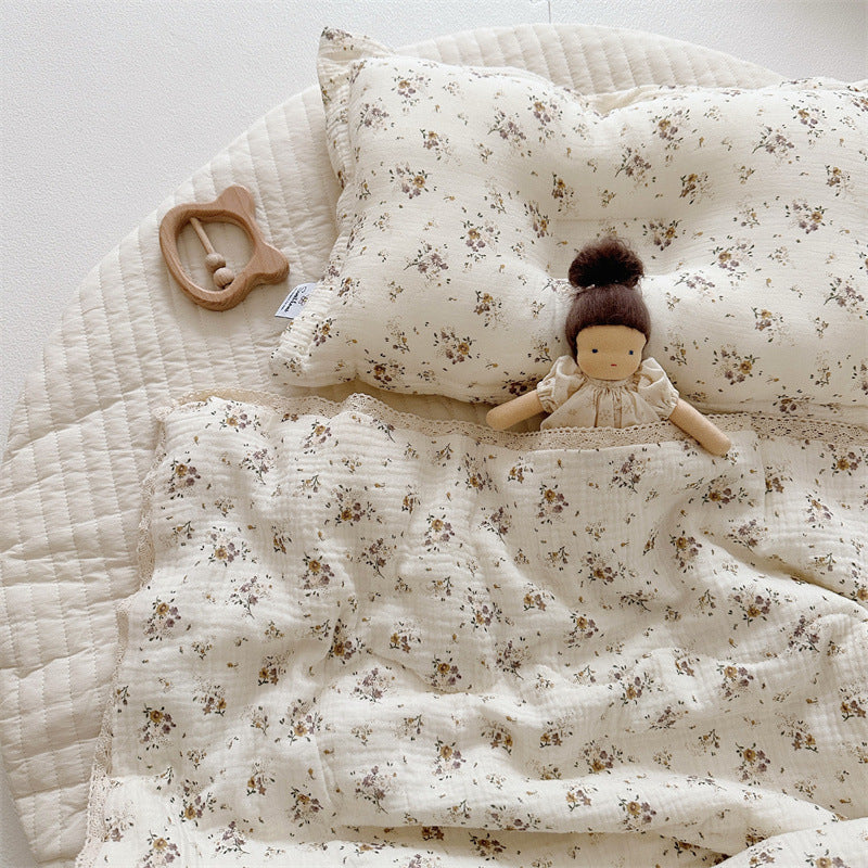 Summer Cotton Quilt Set with Floral Patterns - Multiple Sizes & Styles