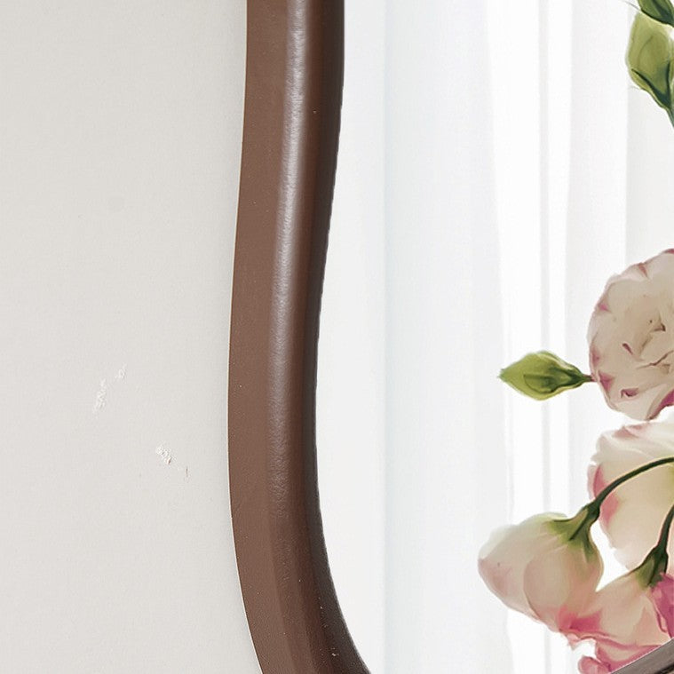 Nordic-Style Wooden Wall Mirror - Irregular Quadrilateral, 30x40cm