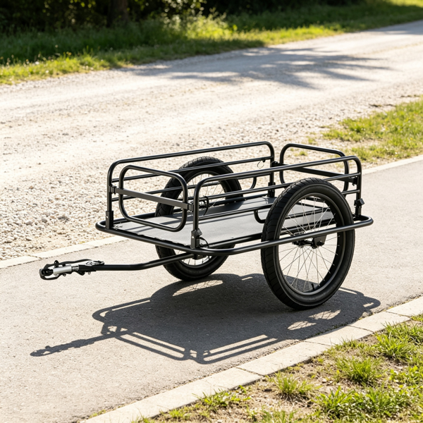 Heavy-Duty Bicycle Cargo Trailer 275 Lbs Capacity with Foldable Storage & Quick-Release Hitch