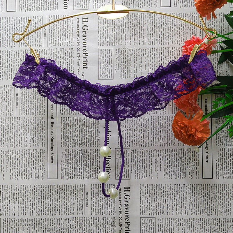 Women's Lace Panties with Bead Massage Beads - Comfortable Underwear