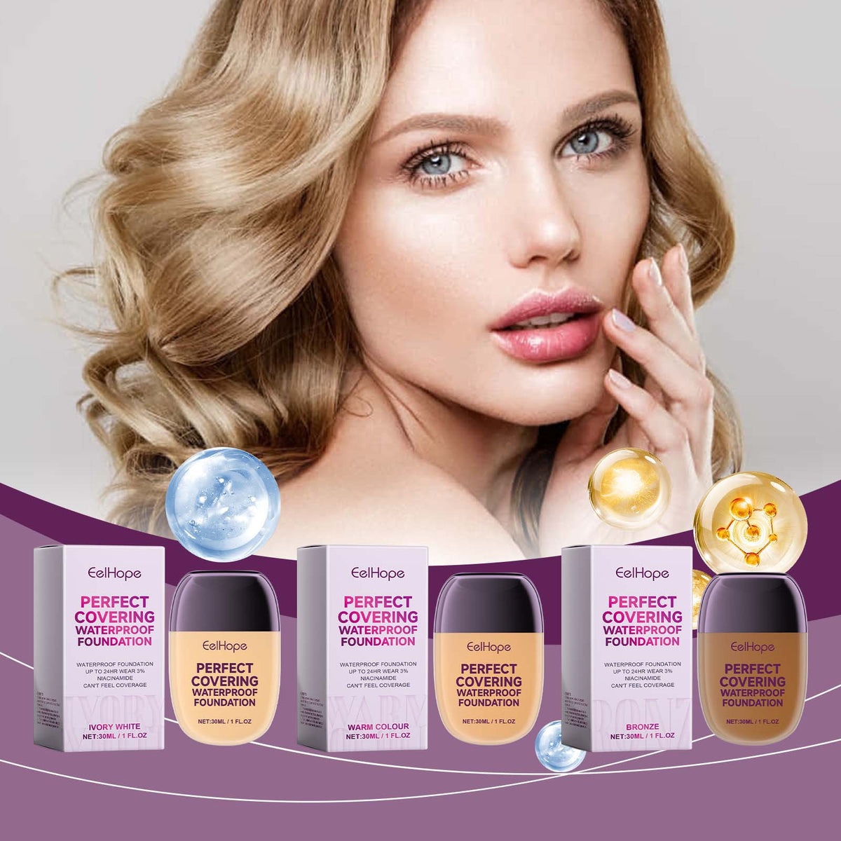 Concealing Liquid Foundation for Brightening & Skin Tone - 30ml Options