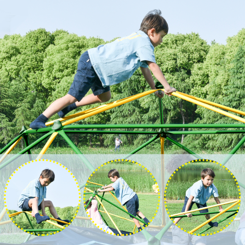 13-Foot Geometric Dome Climber Play Center with Hammocks