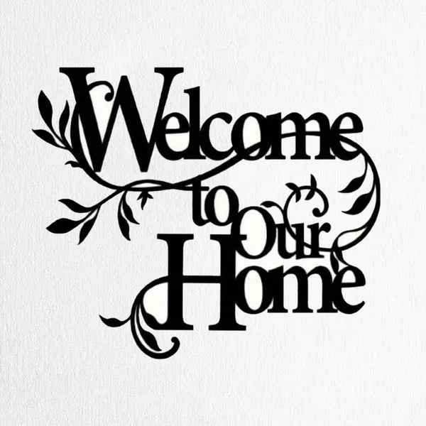 Welcoming Floral Iron Wall Art - Entryway Home Decor, Cozy Style