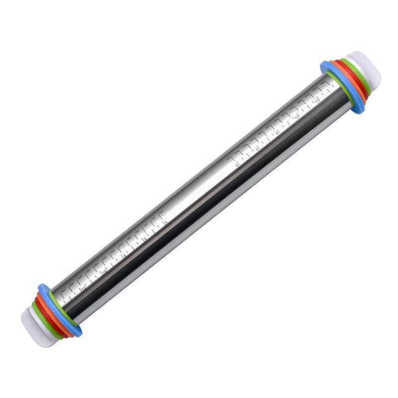 Stainless Steel Adjustable Thickness Rolling Pin for Kitchen Baking