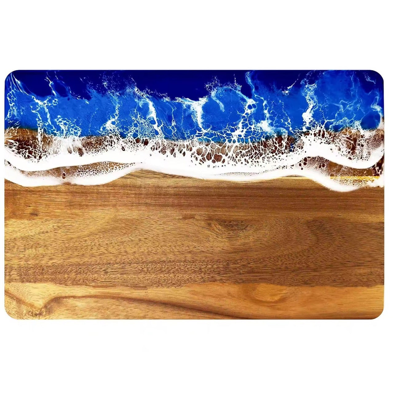 Epoxy Resin Acacia Wood Cutting Board - Rectangular Food Preparation Surface